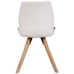 Chaise Luna, simili cuir blanc