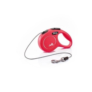 Laisse enrouleur Flexi Classic XS rouge pour chien jusqu'a 8 kg - 3m de corde lÈgere en nylon