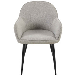 Lot de 2 chaises de salle à manger en tissu Boise gris