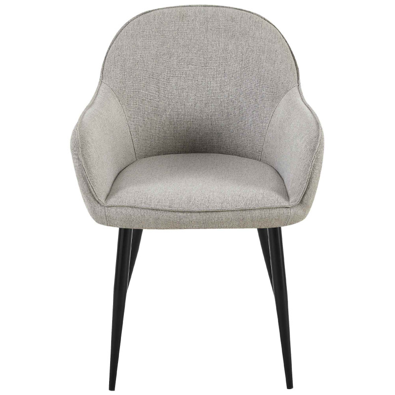 Lot de 2 chaises de salle à manger en tissu Boise gris