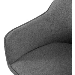 Ensemble de 2 chaises de salle à manger, tissu Boise, gris foncé
