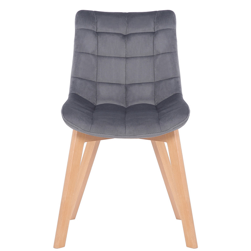 Lot de 2 chaises de salle à manger Passaic en velours gris