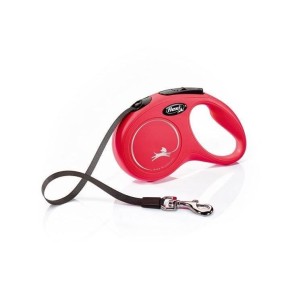 Laisse enrouleur Flexi Collection Sangle S - FLEXI - Rouge - Pour chiens jusqu'a 15 kg