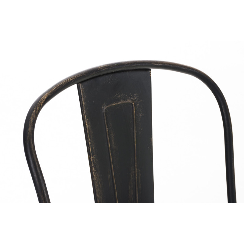 Tabouret de bar Aiden antique noir et or