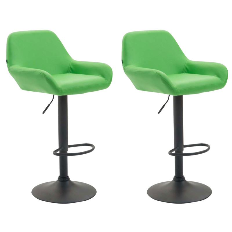 Lot de 2 tabourets de bar Braga simili cuir vert