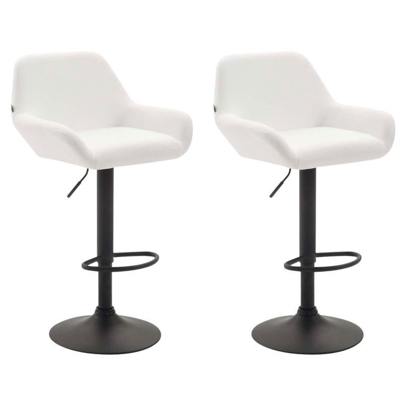 Lot de 2 tabourets de bar Braga simili cuir blanc