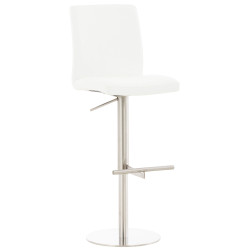 Tabouret de bar Cadiz, similicuir, acier inoxydable, blanc