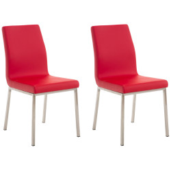 Ensemble de 2 chaises de salle à manger Colmar rouge