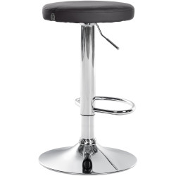 Tabouret de bar Ponte simili cuir chromé noir