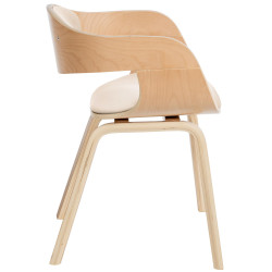 Lot de 2 chaises Kingston simili cuir naturel/crème