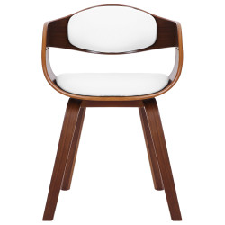 Lot de 2 chaises Kingston, simili cuir, noyer/blanc