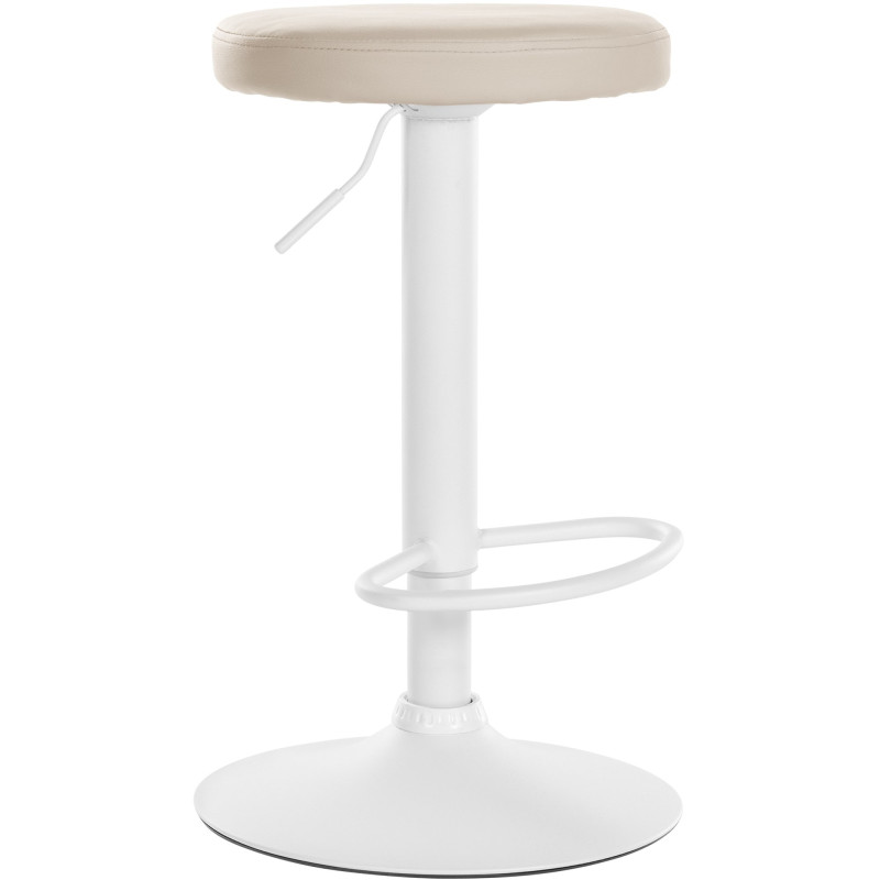Tabouret de bar Ponte, similicuir crème