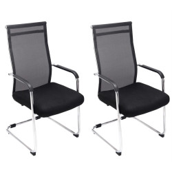 Ensemble de 2 chaises visiteurs Brenda noires