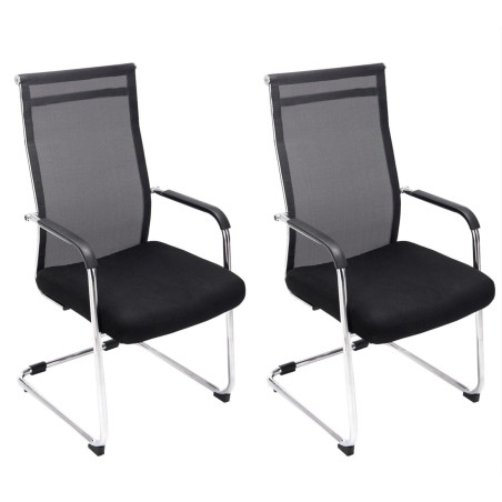 Lot de 2 chaises visiteurs Brenda noires