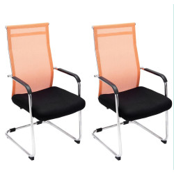 Lot de 2 chaises visiteurs Brenda orange