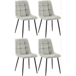 Lot de 4 chaises de salle à manger Antibes grises