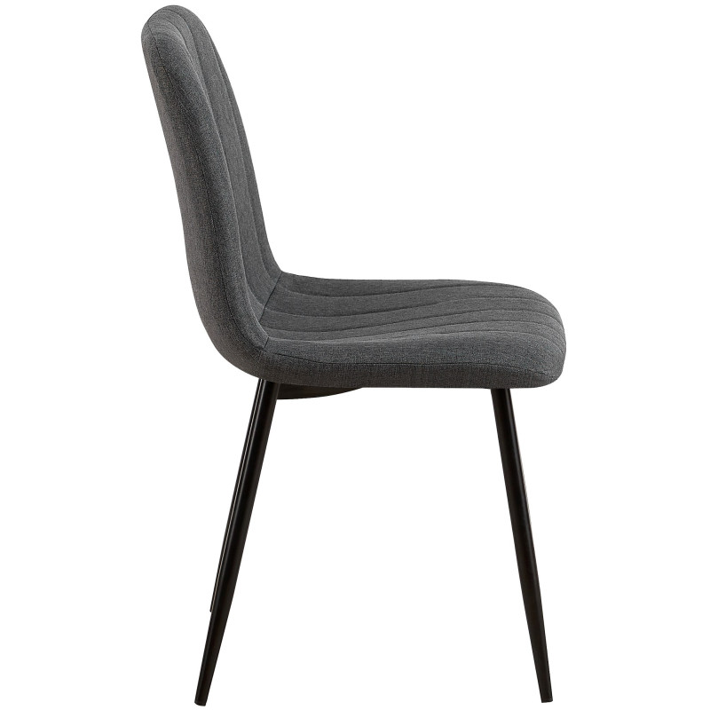 Lot de 4 chaises Dijon en tissu gris foncé