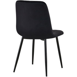 Lot de 4 chaises Dijon en velours noir