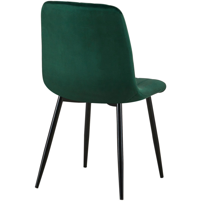 Ensemble de 4 chaises en velours vert Dijon