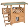 Maisonnette pour chat - KERBL - Lodge - Bois - Marron / Vert - 77 x 50 x 73 cm