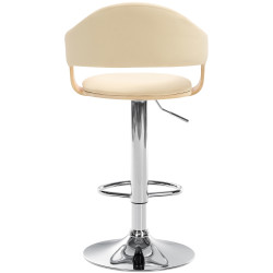 Tabouret de bar Nilse en cuir artificiel chromé nature/crème