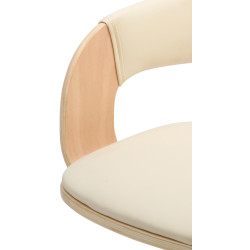 Tabouret de bar Nilse en cuir artificiel chromé nature/crème