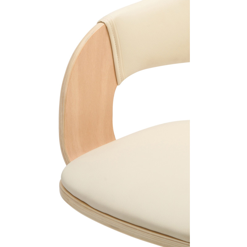 Tabouret de bar Nilse en cuir artificiel chromé nature/crème