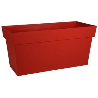 EDA Jardiniere avec roulettes Toscane - 79 x 35 x H 39 cm - 74 L - Rouge rubis