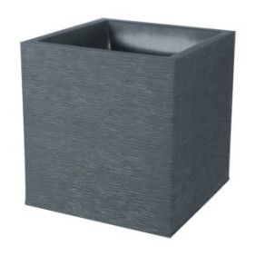 EDA Pot carré Graphit - 39 x 39 x 43 cm - 31 L - Gris anthracite