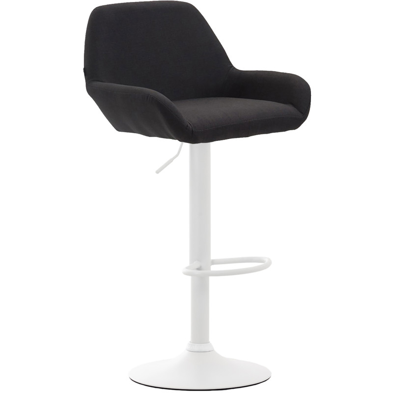 Tabouret de bar Braga en tissu noir