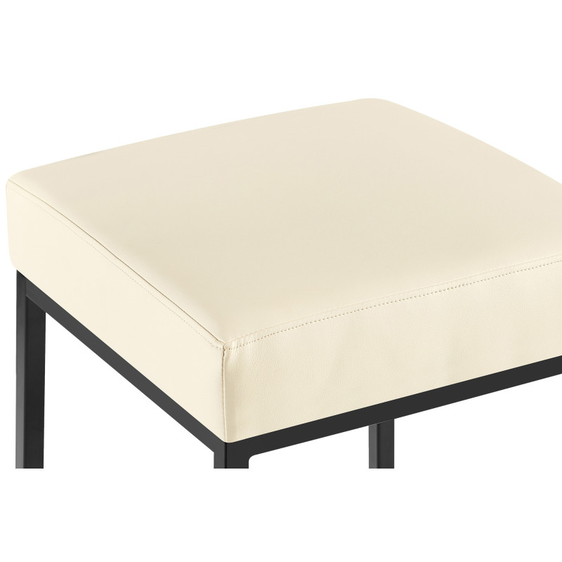 Ensemble de 2 tabourets de bar Montréal 85 simili cuir crème