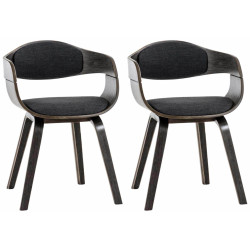 Ensemble de 2 chaises Kingston, tissu gris/gris foncé