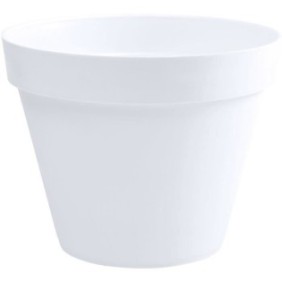 EDA Pot de fleur rond Toscane - Ш 40 x H 32 cm - 23 L - Blanc