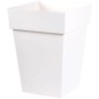 EDA Pot de fleur mi-haut carré Toscane - 39 x 39 x H 53 cm - 51 L - Blanc