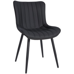 Fauteuil Largo, similicuir noir