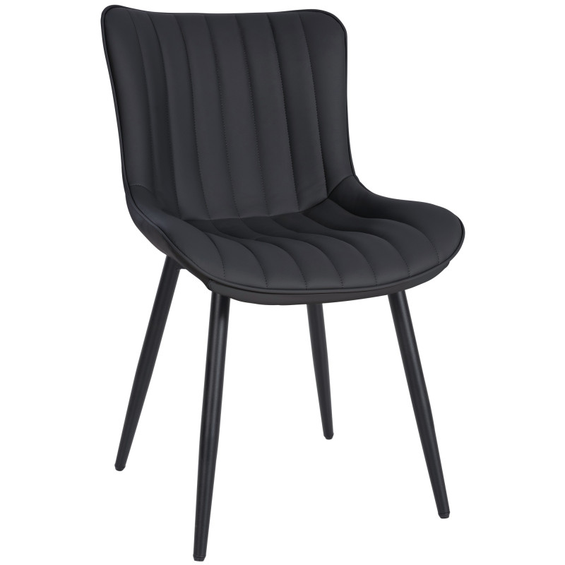 Fauteuil Largo, similicuir noir