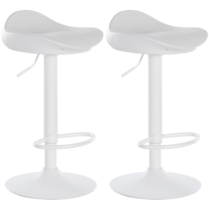 Lot de 2 tabourets de bar Alisson blanc