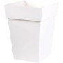 EDA Pot de fleur mi-haut carré Toscane - 39 x 39 x H 53 cm - 51 L - Blanc