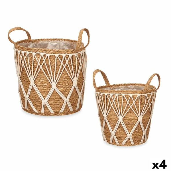 Set de pots de fleurs 2 Pièces Naturel Algues marines (4 Unités)