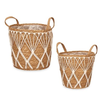 Set de pots de fleurs 2 Pièces Naturel Algues marines (4 Unités)