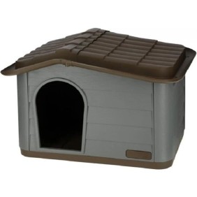 KERBL Maison extÈrieure pour chats - 60†x†51†x†41 cm - Gris et marron - Plastique