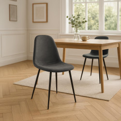 Chaise de salle à manger Napier Vintage en similicuir noir