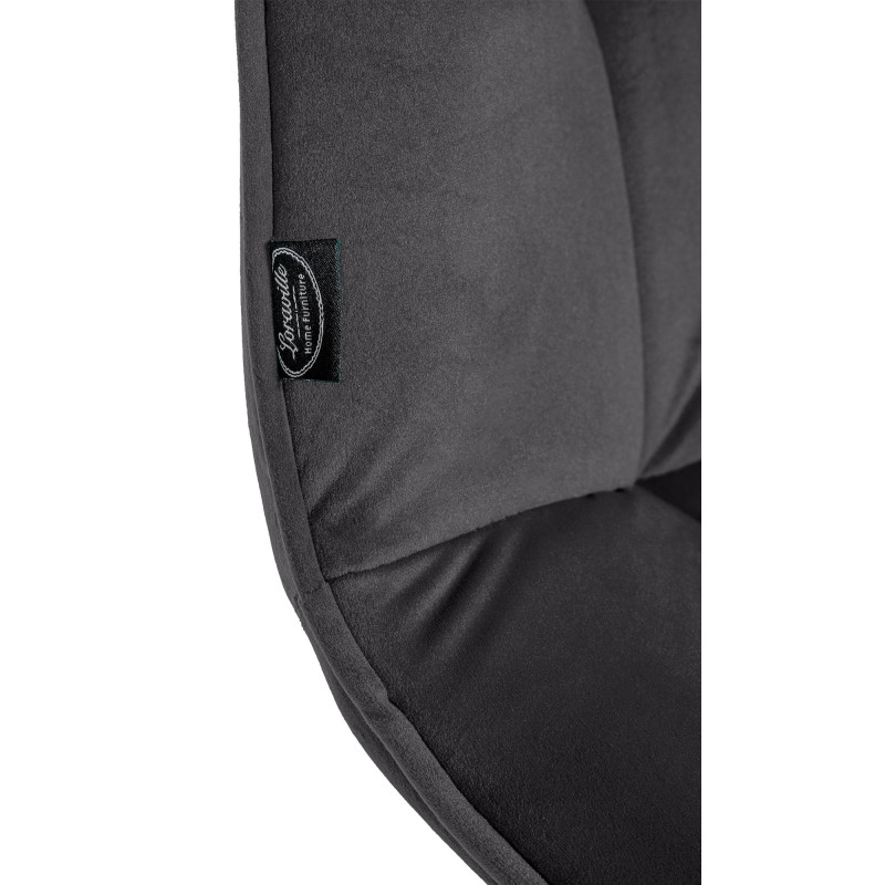 Chaise de salle à manger Vermont, velours, noire