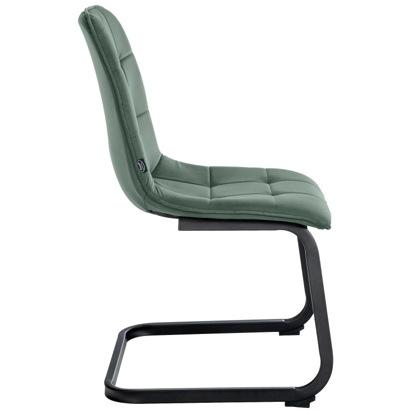 Chaise de salle à manger Vermont, velours vert foncé