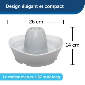 PetSafe - Fontaine en CÈramique StreamSide pour Animaux de Compagnie 1,8 L - idÈal pour chat et petit chien,Silencieuse, eau