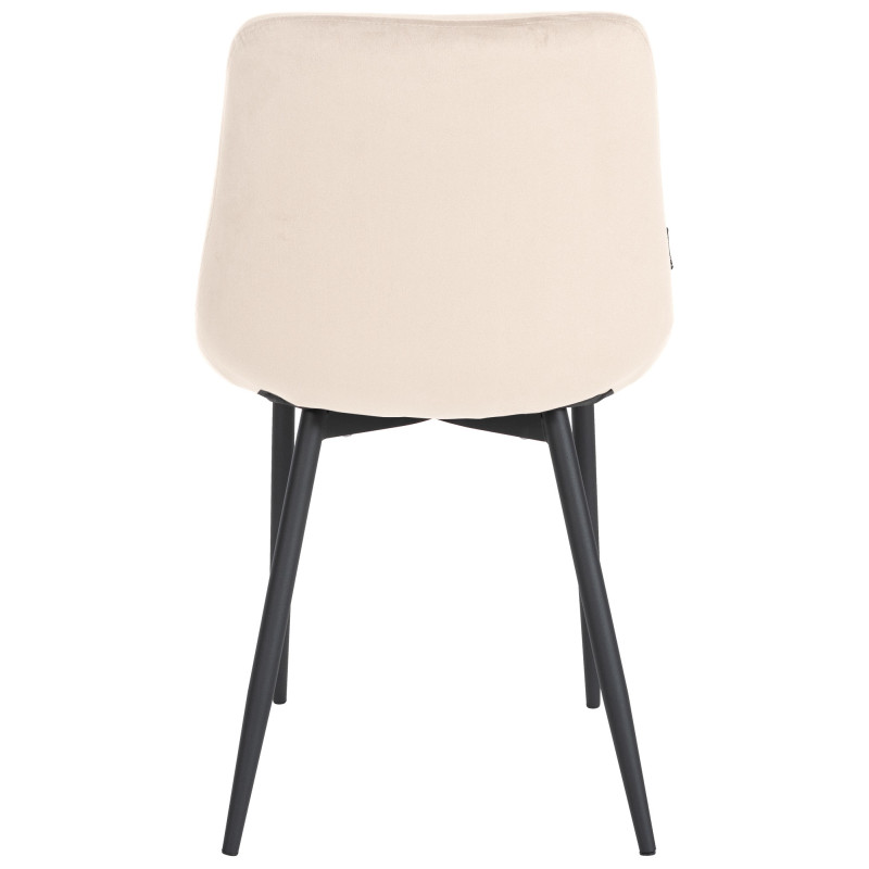 Chaise de salle à manger Victoria en velours crème