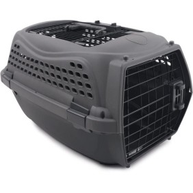 Caisse de transport pour chat M.PETS ECO GIRO - Cage en plastique - Taille S - Gris