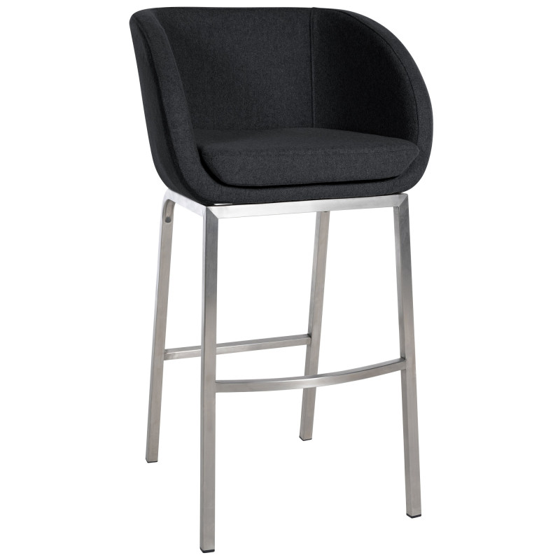 Tabouret de bar Rockhill E en feutre anthracite