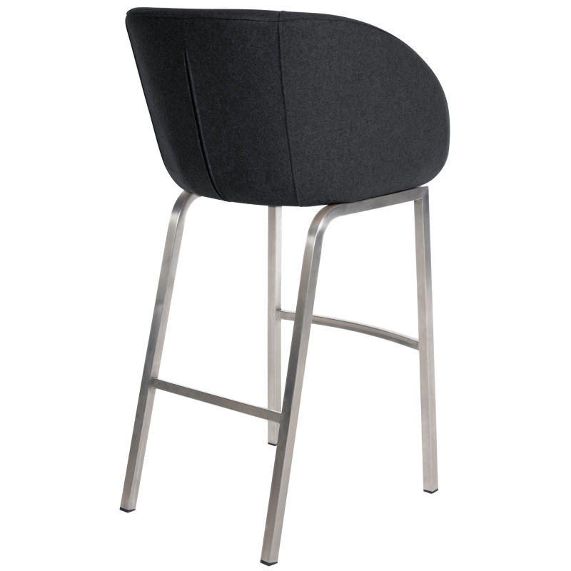 Tabouret de bar Rockhill E en feutre anthracite