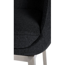 Tabouret de bar Rockhill E en feutre anthracite
